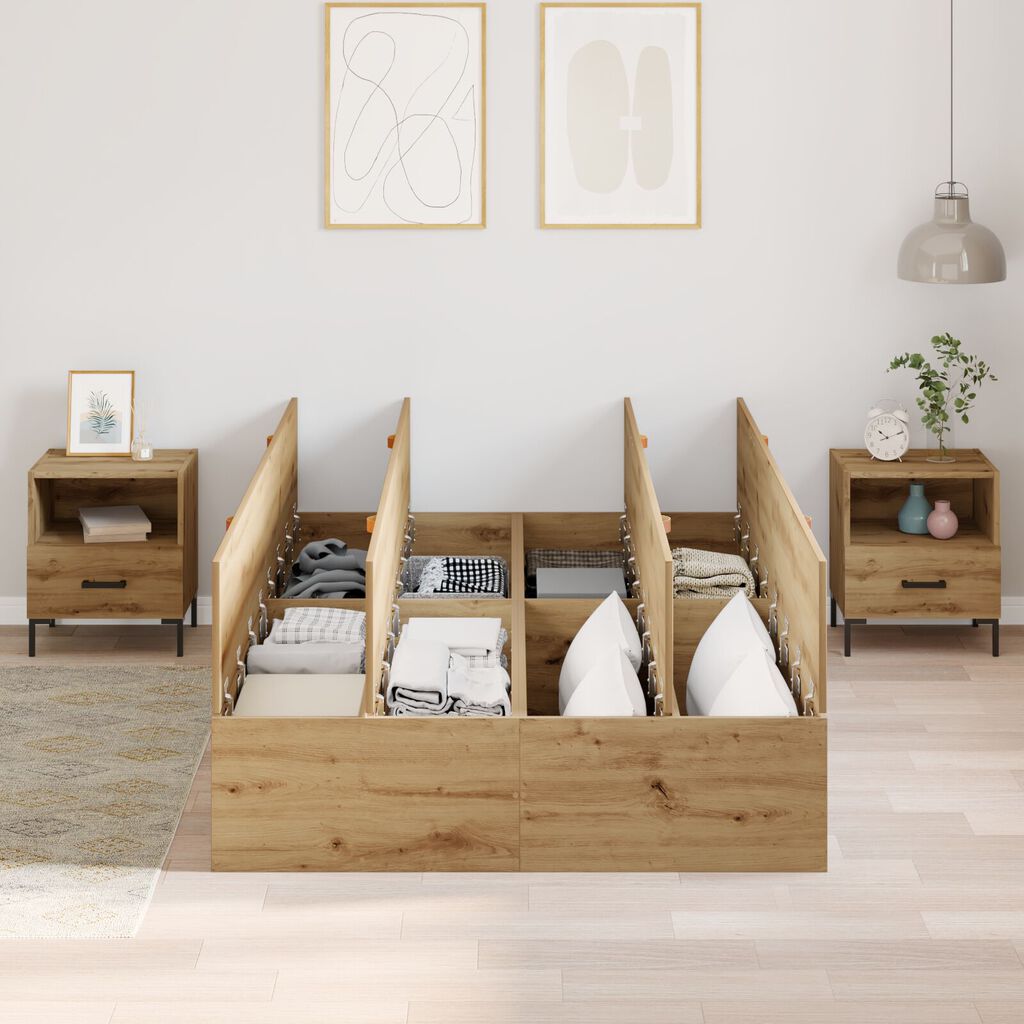 vidaXL Κρεβάτι αποθήκευσης Artisan Oak 120x200 εκ