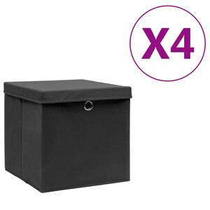 vidaXL &Kappa;&omicron;&upsilon;&tau;&iota;ά &Alpha;&pi;&omicron;&theta;ή&kappa;&epsilon;&upsilon;&sigma;&eta;&sigmaf; &mu;&epsilon; &Kappa;&alpha;&pi;ά&kappa;&iota;&alpha; 4 &tau;&epsilon;&mu;. &Mu;&alpha;ύ&rho;&alpha; 28 x 28 x 28 &epsilon;&kappa;.