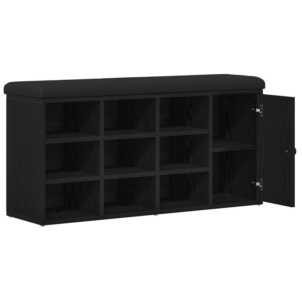 vidaXL Παγκάκι Αποθήκευσης Μαύρο Δρυς 100x30x48 εκ. Κατασκευασμένο ξύλο