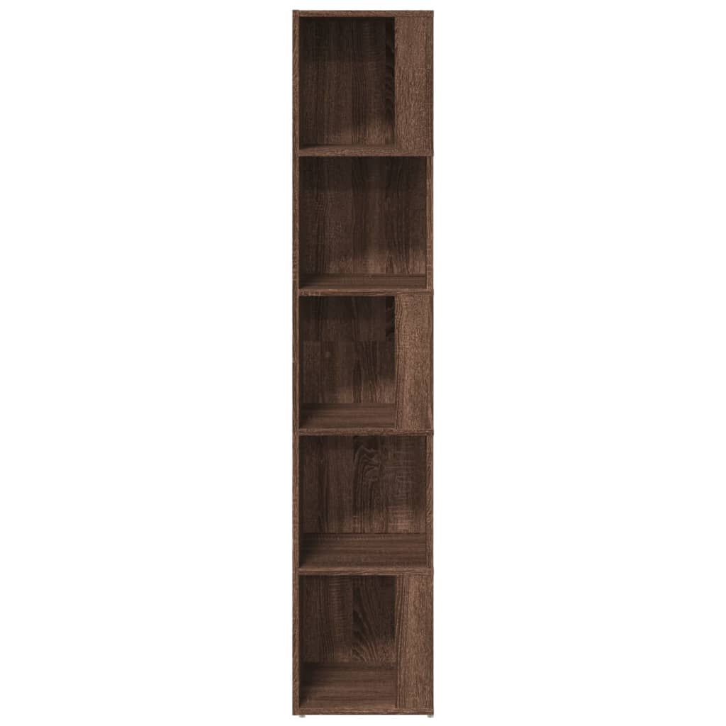 vidaXL Γωνιακό Έπιπλο Καφέ δρυς 33x33x164,5 εκ. από Επεξεργ. Ξύλο