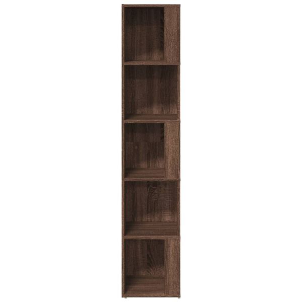 vidaXL Γωνιακό Έπιπλο Καφέ δρυς 33x33x164,5 εκ. από Επεξεργ. Ξύλο