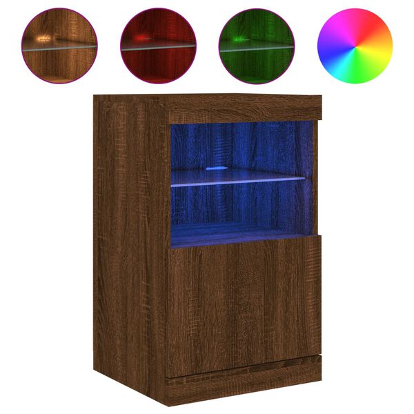 vidaXL Μπουφές με LED Καφέ Δρυς 41 x 37 x 67 εκ.