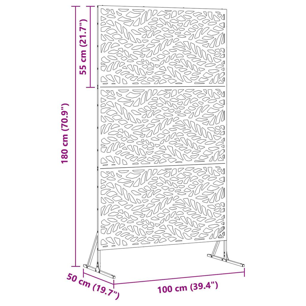 vidaXL Μαύρη Προστατευτική Οθόνη 100x50x180 cm από Χάλυβα