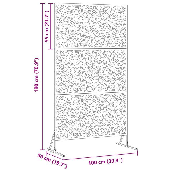 vidaXL Μαύρη Προστατευτική Οθόνη 100x50x180 cm από Χάλυβα