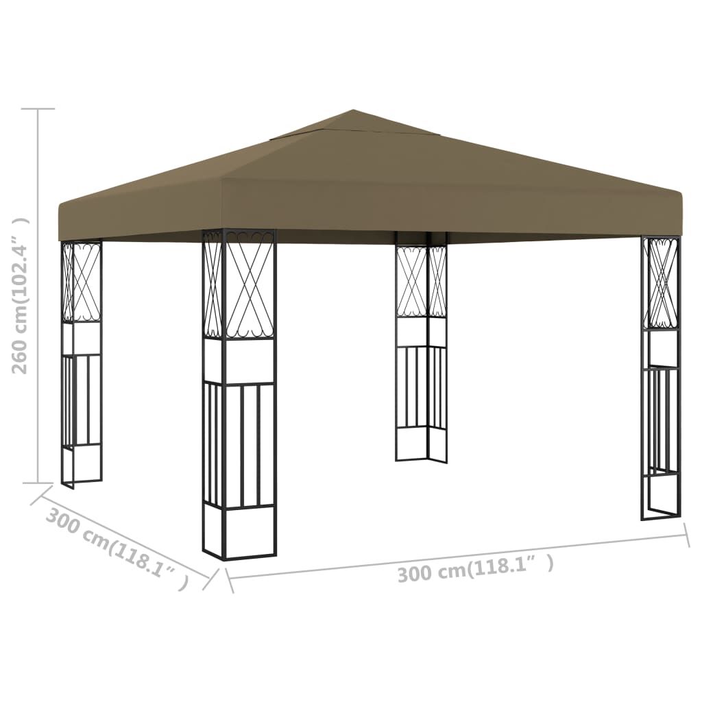 vidaXL Κιόσκι Taupe 3 x 3 μ. Υφασμάτινο