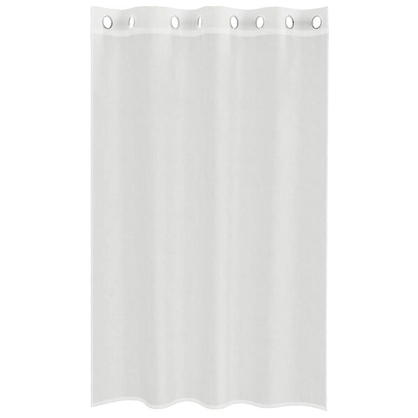 vidaXL Voile κουρτίνες με ροδέλες 2 τεμάχια Λευκό