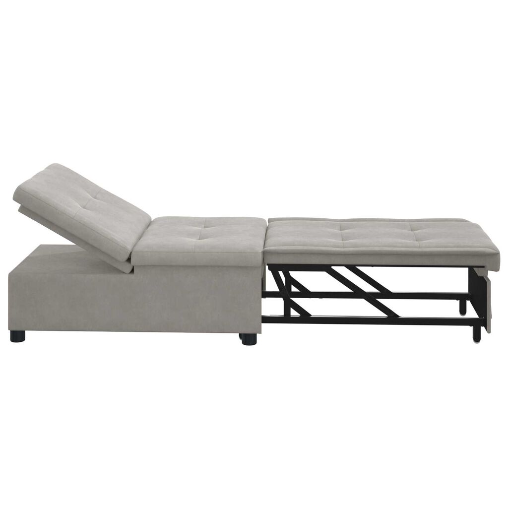 vidaXL Κρεβάτι καναπές Ανοιχτό γκρι 67 x 194 x 82 εκ Υφασμά Μικροΐνας