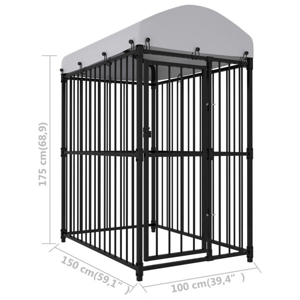vidaXL Κλουβί Σκύλου Εξωτερικού Χώρου 150 x 100 x 175 εκ. με Στέγαστρο
