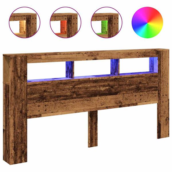 vidaXL LED &kappa;&epsilon;&phi;&alpha;&lambda;ά&rho;&iota; &Pi;&alpha;&lambda;&iota;ό &xi;ύ&lambda;&omicron; 200x18,5x103,5 cm &Kappa;&alpha;&tau;&alpha;&sigma;&kappa;&epsilon;&upsilon;&alpha;&sigma;&mu;έ&nu;&omicron; &xi;ύ&lambda;&omicron;