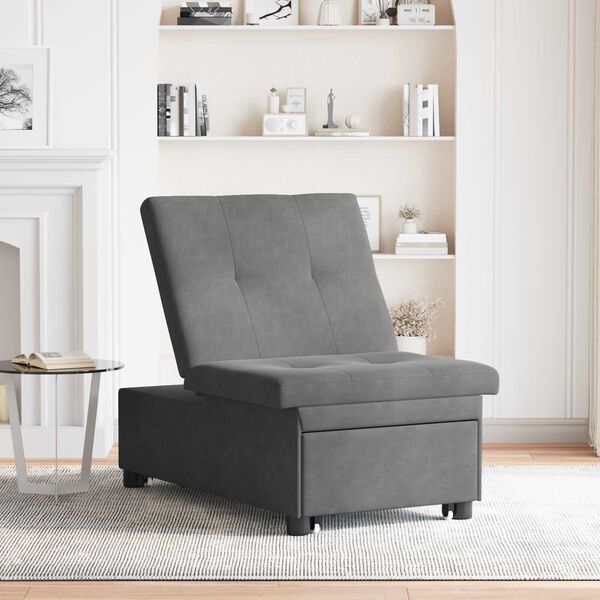 vidaXL Κρεβάτι καναπές με τροχούς Σκούρο Γκρι 194 x 50 x 82 εκ.