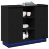 vidaXL Κομοδίνο με ράφι Μαύρη Οξυά 90 x 32 x 75 εκ Επεξεργασμένο ξύλο