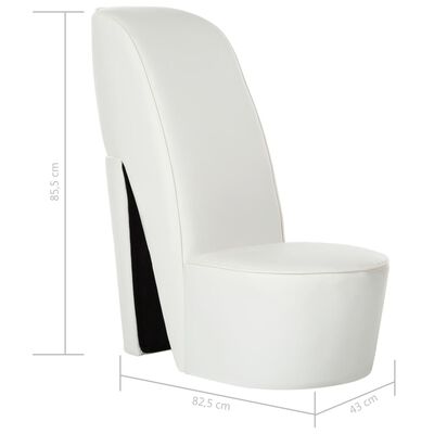 vidaXL Κάθισμα Γόβα Λευκό από Συνθετικό Δέρμα