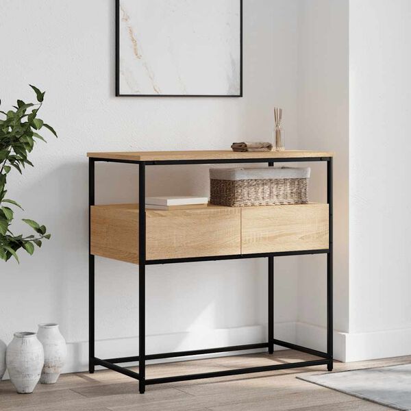 vidaXL Κονσόλα Τραπεζιού Sonoma Δρυς 75 x 40 x 75 εκ. από Τεχνητό Ξύλο