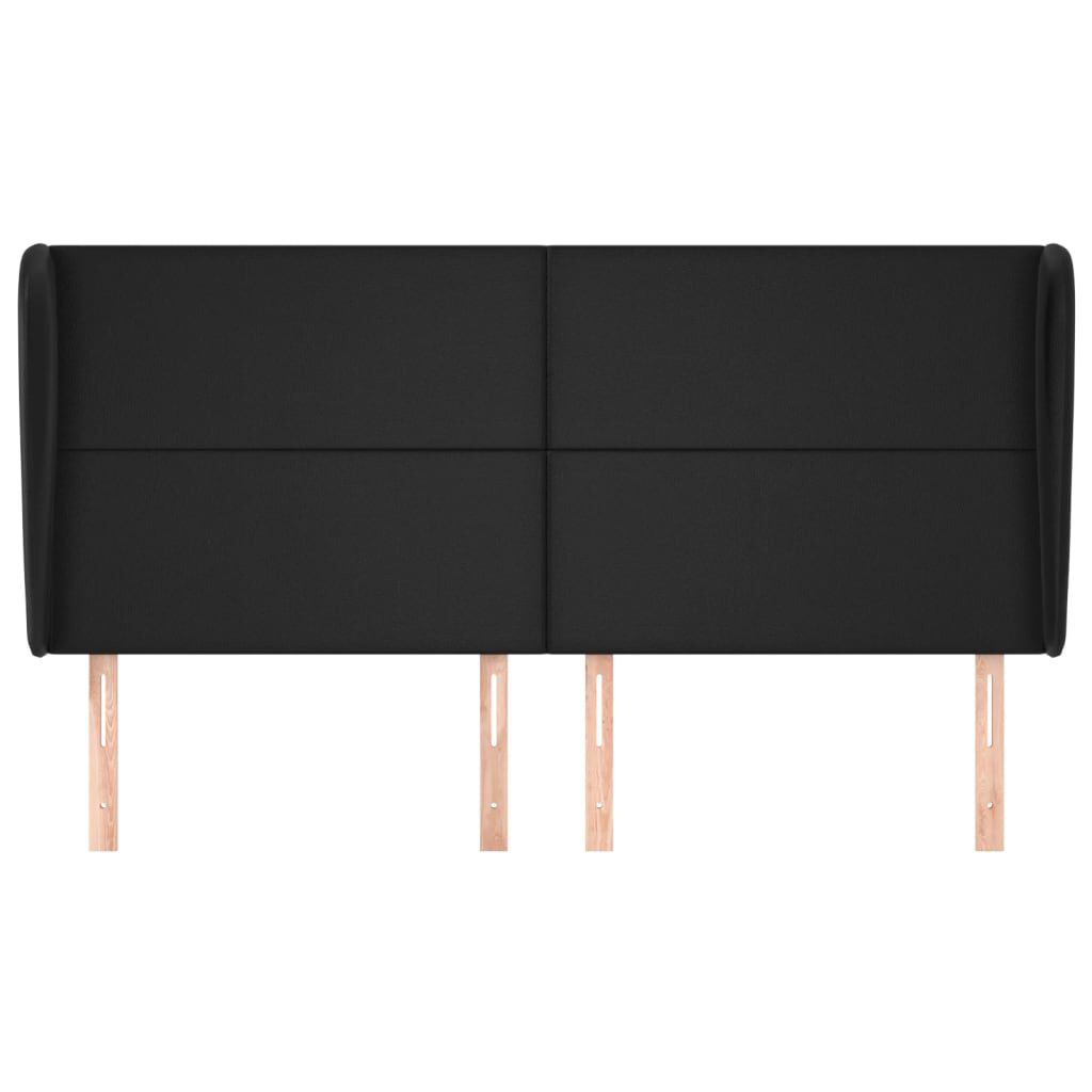 vidaXL Κεφαλάρι με Πτερύγια Μαύρο 163x23x118/128 εκ. Συνθ. Δέρμα