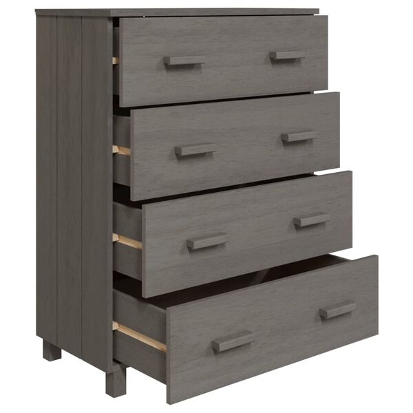 vidaXL Συρταριέρα HAMAR Αν. Γκρι 79x40x103,5εκ. από Μασίφ Ξύλο Πεύκου
