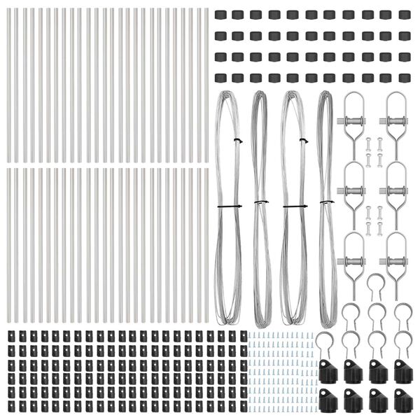 vidaXL Στύλος Περιφράξεων 52 pcs Ασημί 3.2 x 3.2 x 120 εκ Ατσάλι