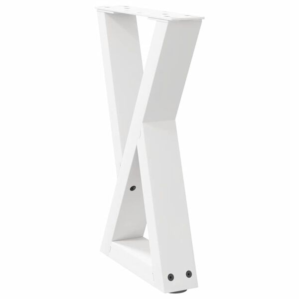 vidaXL Πόδια Τραπεζιού Σαλονιού 2 τεμ. Λευκά 28x(42-43,3) εκ. Ατσάλι