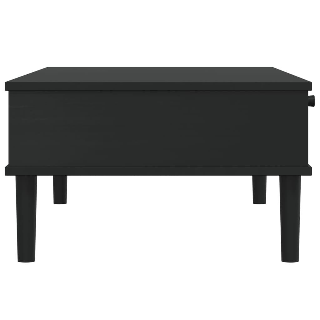 vidaXL Τραπεζάκι Σαλονιού SENJA Μαύρο / Ρατάν 100x55x33 εκ. Μασίφ Ξύλο