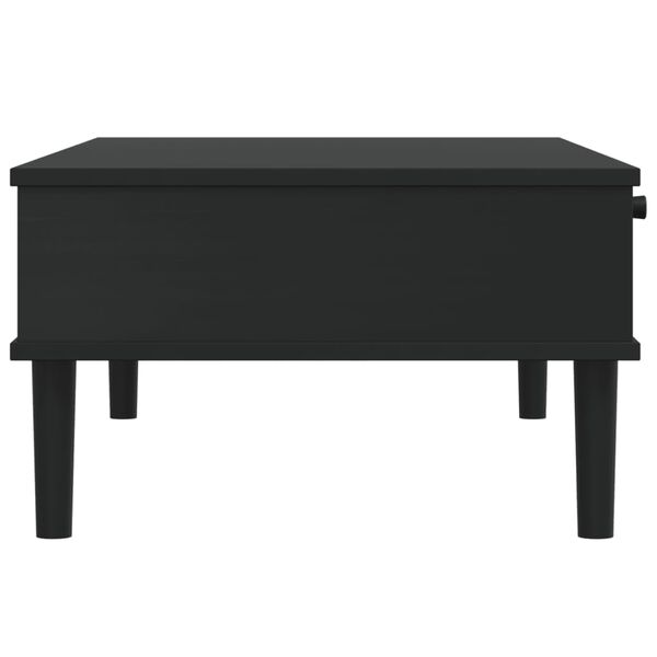 vidaXL Τραπεζάκι Σαλονιού SENJA Μαύρο / Ρατάν 100x55x33 εκ. Μασίφ Ξύλο