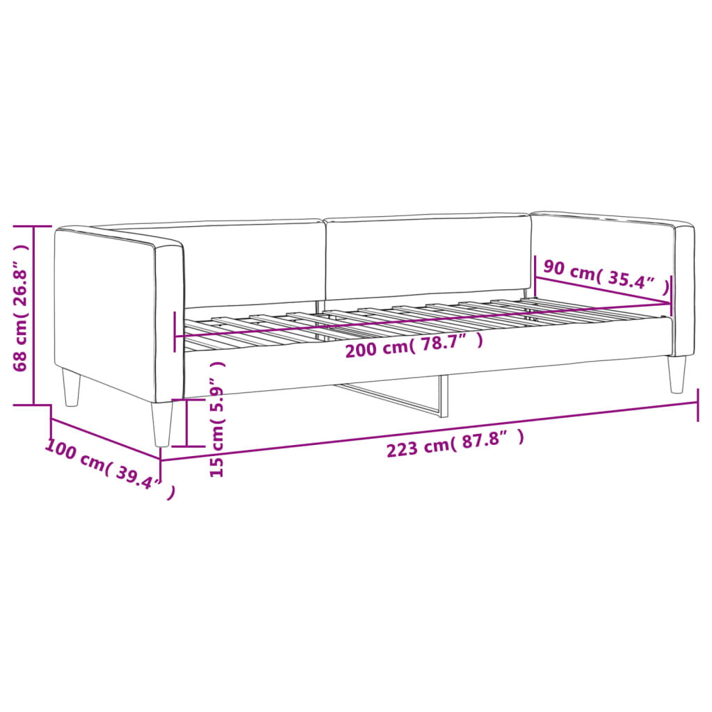 vidaXL Καναπές Κρεβάτι Taupe 90 x 200 εκ. Υφασμάτινος