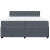vidaXL Κρεβάτι Boxspring με Στρώμα Σκούρο Γκρι 200x200 εκ. Βελούδινο