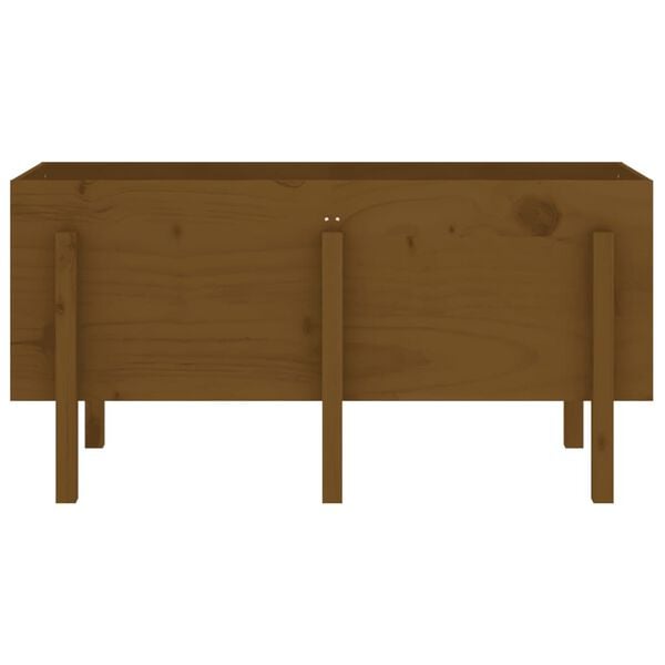 vidaXL Ζαρντινιέρα Υπερυψωμένη Μελί 121 x 50 x 57 εκ. από Μασίφ Πεύκο