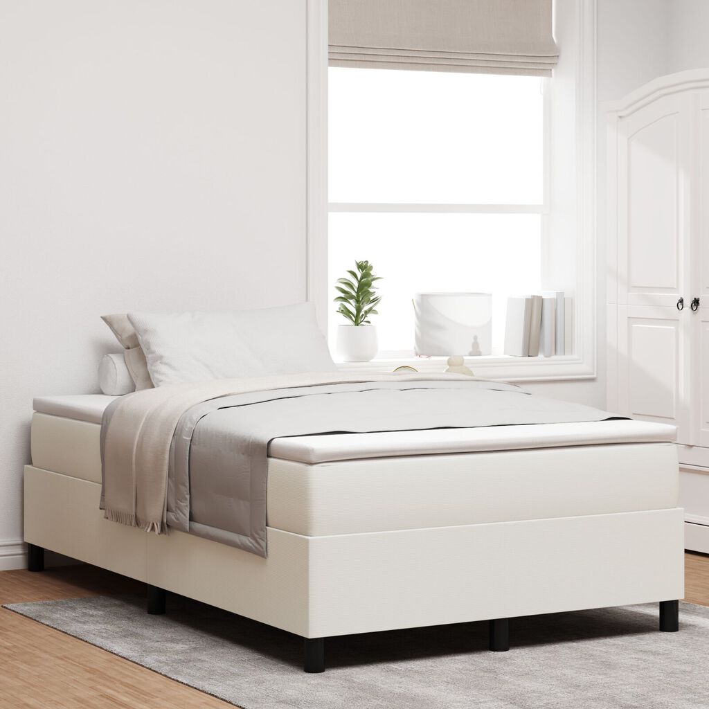 vidaXL Κρεβάτι Box Spring Κρεμ 120x200 εκ από κορντούρα
