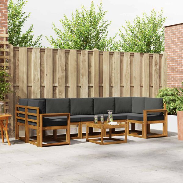 vidaXL &Sigma;&epsilon;&iota;&rho;ά &Kappa;&alpha;&nu;&alpha;&pi;έ &Epsilon;&xi;&omega;&tau;&epsilon;&rho;&iota;&kappa;&omicron;ύ &mu;&epsilon; &mu;&alpha;&xi;&iota;&lambda;ά&rho;&iota; 8 pcs &Phi;&upsilon;&sigma;&iota;&kappa;ό &kappa;&alpha;&iota; &Alpha;&nu;&theta;&rho;&alpha;&kappa;ί