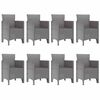 vidaXL Σέτ φαγητού για κήπο 9 pcs Λευκό Rattan Polt