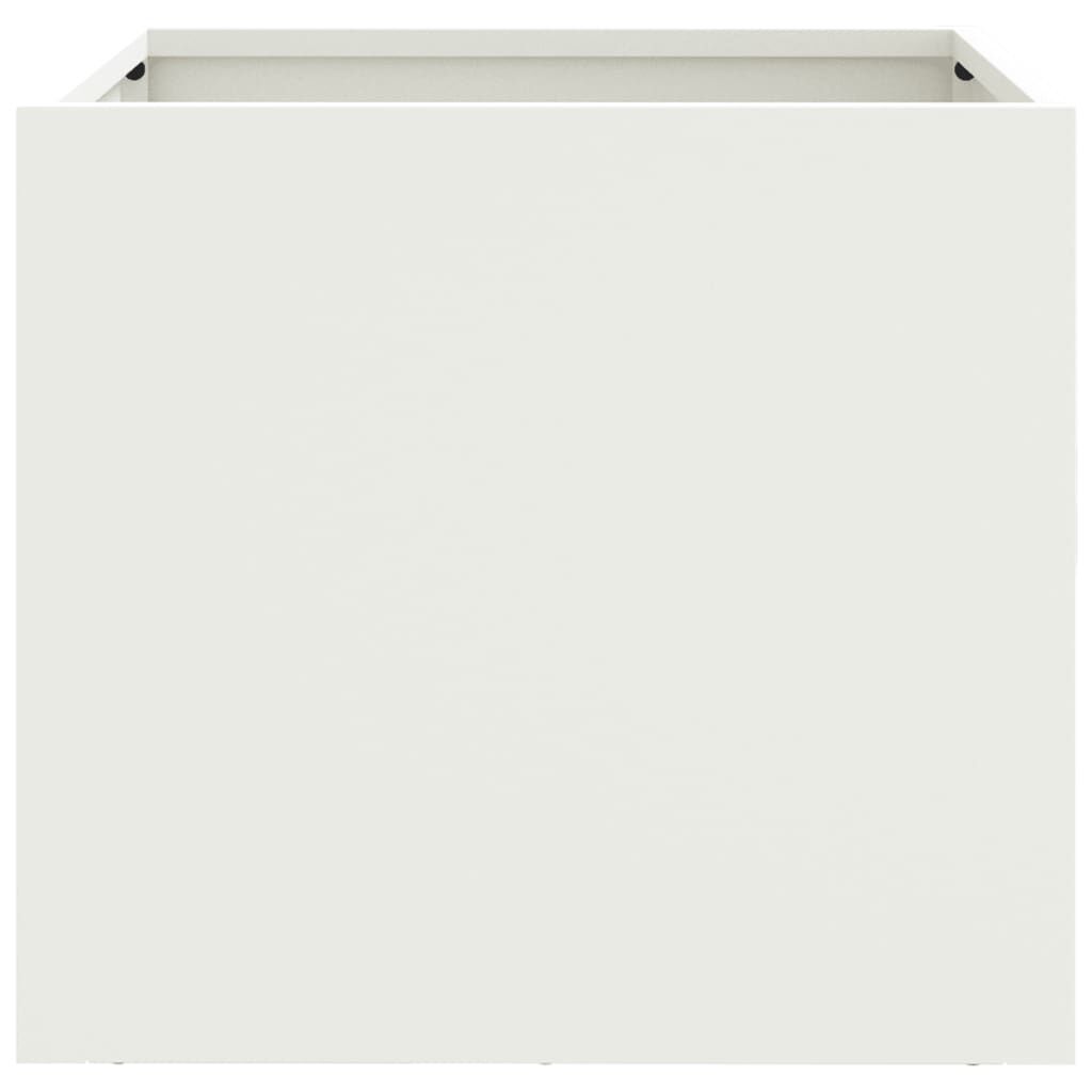 vidaXL Ζαρντινιέρες 2 τεμ. Λευκές 32x30x29εκ. από Χάλυβα