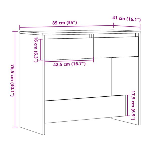 vidaXL Τραπέζι Κονσόλα Παλαιό Ξύλο 89x41x76,5 εκ. Επεξεργασμένο Ξύλο