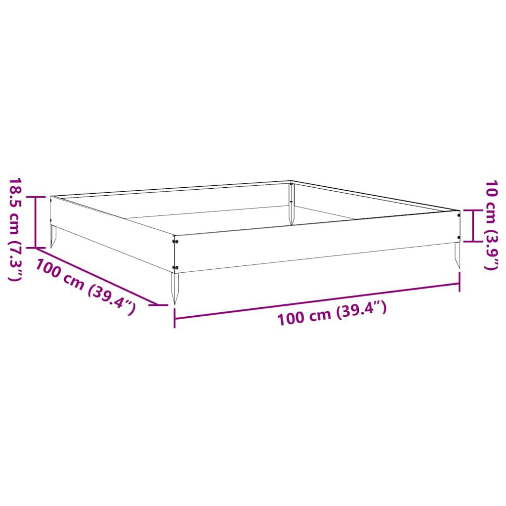 vidaXL Ζαρντινιέρα Υπερυψωμένη 100x100x18,5 εκ. Γαλβανισμένο Χάλυβα