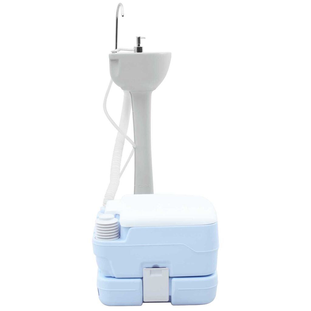 vidaXL Τουαλέτα Κάμπινγκ 2 pcs Μπλε και άσπρο 50.5 x 33 x 103 εκ