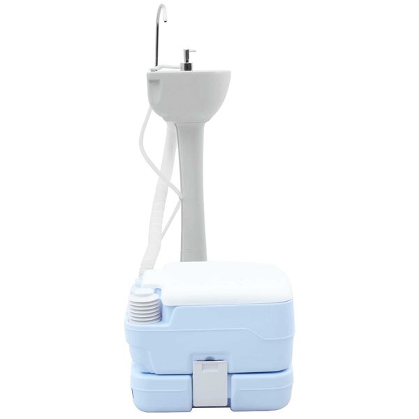 vidaXL Τουαλέτα Κάμπινγκ 2 pcs Μπλε και άσπρο 50.5 x 33 x 103 εκ