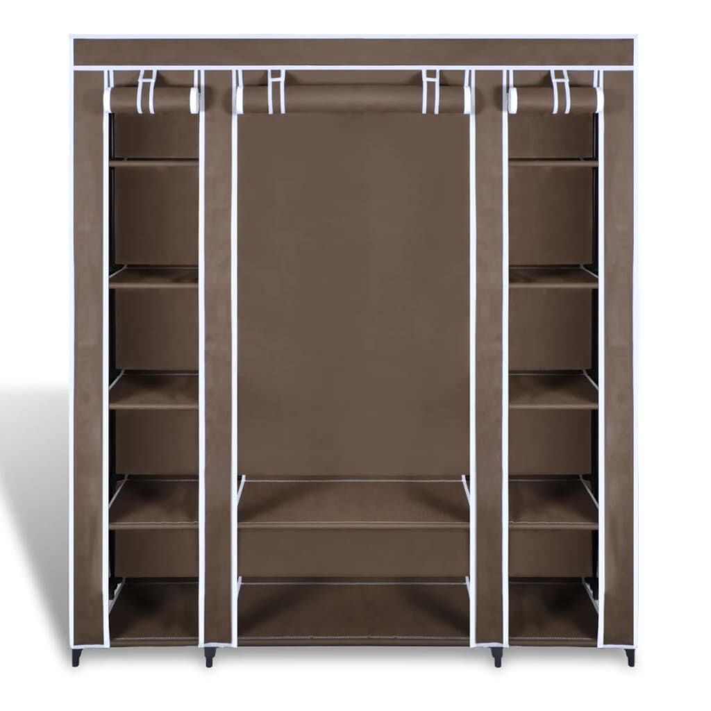 vidaXL Ντουλάπα με Ράφια / Σωλήνες Καφέ 45 x 150 x 176 εκ. Υφασμάτινη