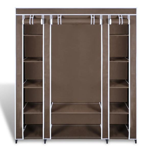 vidaXL Ντουλάπα με Ράφια / Σωλήνες Καφέ 45 x 150 x 176 εκ. Υφασμάτινη