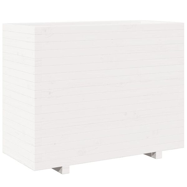 vidaXL Ζαρντινιέρα Κήπου Λευκή 90x40x72,5 εκ. από Μασίφ Ξύλο Πεύκου