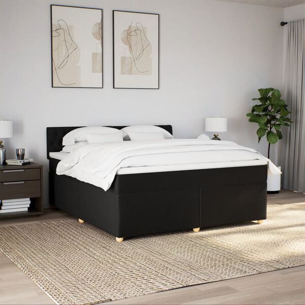 vidaXL &Kappa;&rho;&epsilon;&beta;ά&tau;&iota; Boxspring &mu;&epsilon; &Sigma;&tau;&rho;ώ&mu;&alpha; &Mu;&alpha;ύ&rho;&omicron; 180x200 &epsilon;&kappa;. &Upsilon;&phi;&alpha;&sigma;&mu;ά&tau;&iota;&nu;&omicron;