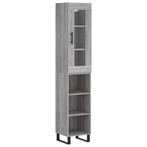 vidaXL Μπουφές Sonoma Γκρι 34,5 x 34 x 180 εκ. από Επεξεργασμένο Ξύλο