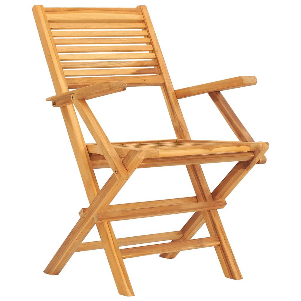 vidaXL Καρέκλες Κήπου Πτυσσόμενες 2 τεμ. 55x62x90 εκ. Μασίφ Ξύλο Teak