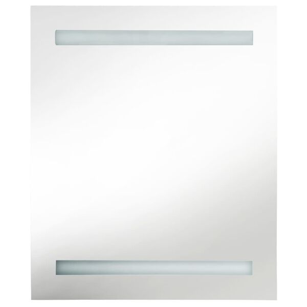 vidaXL Καθρέφτης Μπάνιου με Ντουλάπι & LED Λαμπερό Μαύρο 50x14x60 εκ.