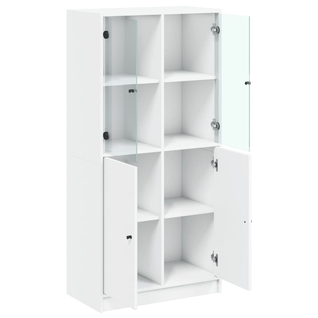 vidaXL Ντουλάπι με Πόρτες Λευκό 68x37x142 εκ. από Επεξεργασμένο Ξύλο
