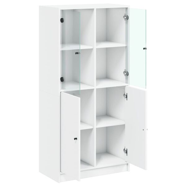 vidaXL Ντουλάπι με Πόρτες Λευκό 68x37x142 εκ. από Επεξεργασμένο Ξύλο