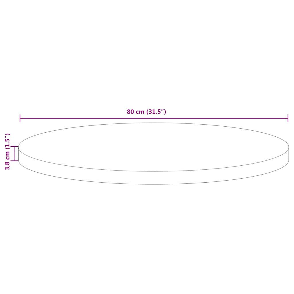 vidaXL Επιφάνεια Τραπεζιού Στρογγυλή Ø80x3,8εκ Μασίφ Ανακυκλωμένο Ξύλο
