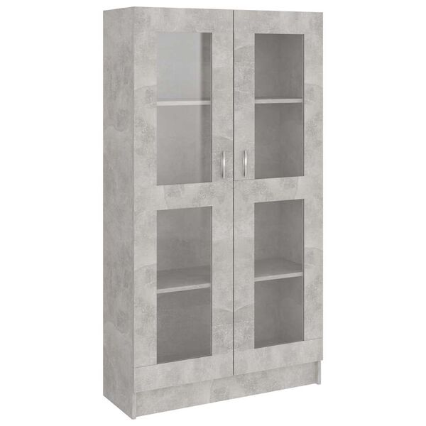 vidaXL Βιτρίνα Γκρι του Σκυροδέματος 82,5 x 30,5 x 150 εκ. Επεξ. Ξύλο