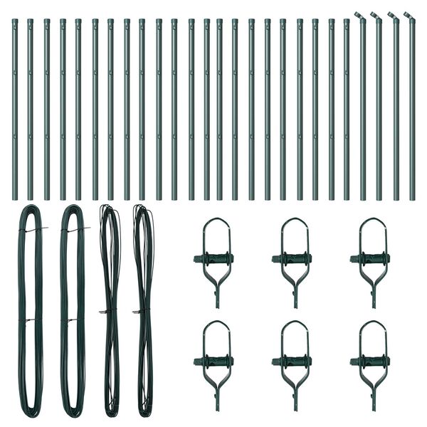 vidaXL Στύλος Περιφράξεων Άλλο 26 pcs Γκρι 3,2 x 3,2 x 70 εκ Ατσάλι