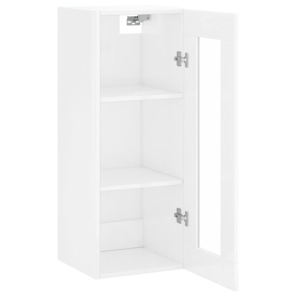 vidaXL Ντουλάπι Τοίχου Γυαλιστερό Λευκό 34,5 x 34 x 90 εκ.