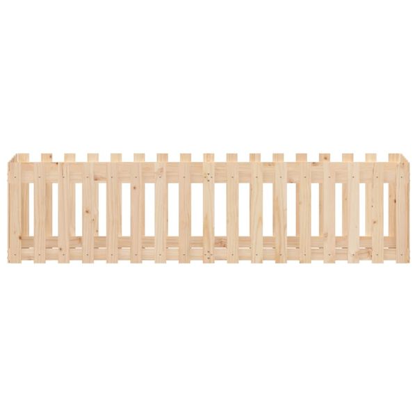 vidaXL Ζαρντινιέρα Υπερυψωμένη Σχ Φράχτη 200 x 50 x 50 εκ. Μασίφ Πεύκο