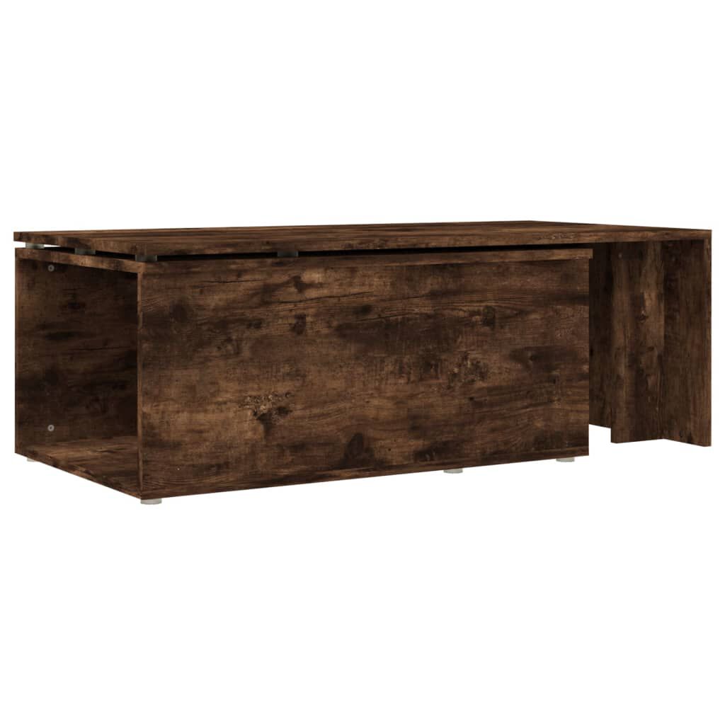 vidaXL Τραπεζάκι Σαλονιού Καπνιστή Δρυς 150x50x35 εκ. Επεξεργ. Ξύλο