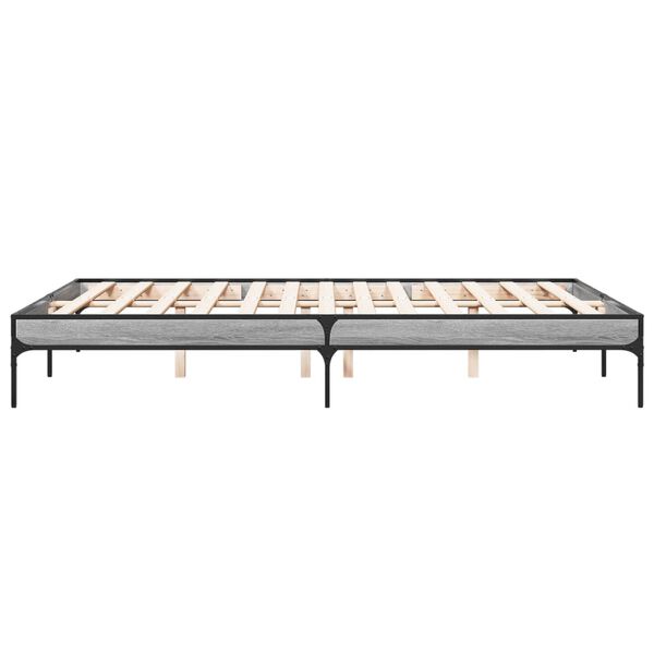 vidaXL Πλαίσιο Κρεβατιού Γκρι Sonoma 160x200 εκ. Επεξ. Ξύλο & Μέταλλο